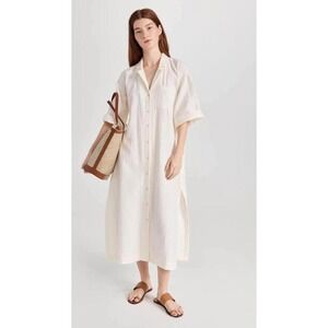 Madewell Womens Isla Maxi Shirt Dress Size S Off White Gauze Button Down